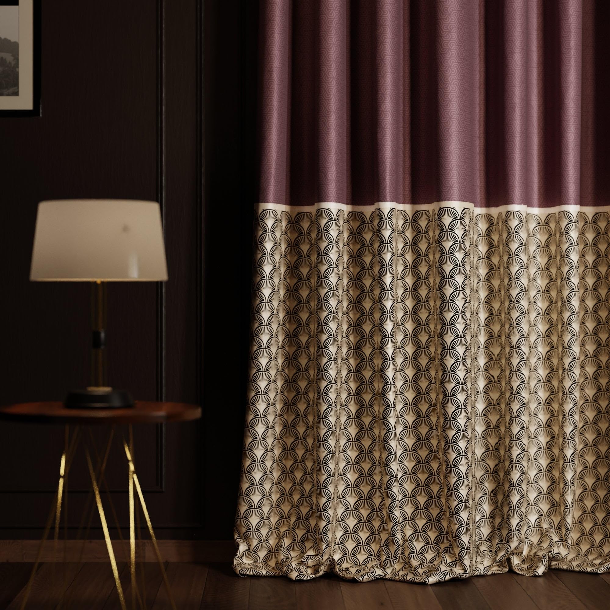 Stoa Paris Satin Window Curtain, 70% Blackout Curtains,   Privacy Lining, Pack of 1, Versailles - Royal Rouge - Stoa Paris