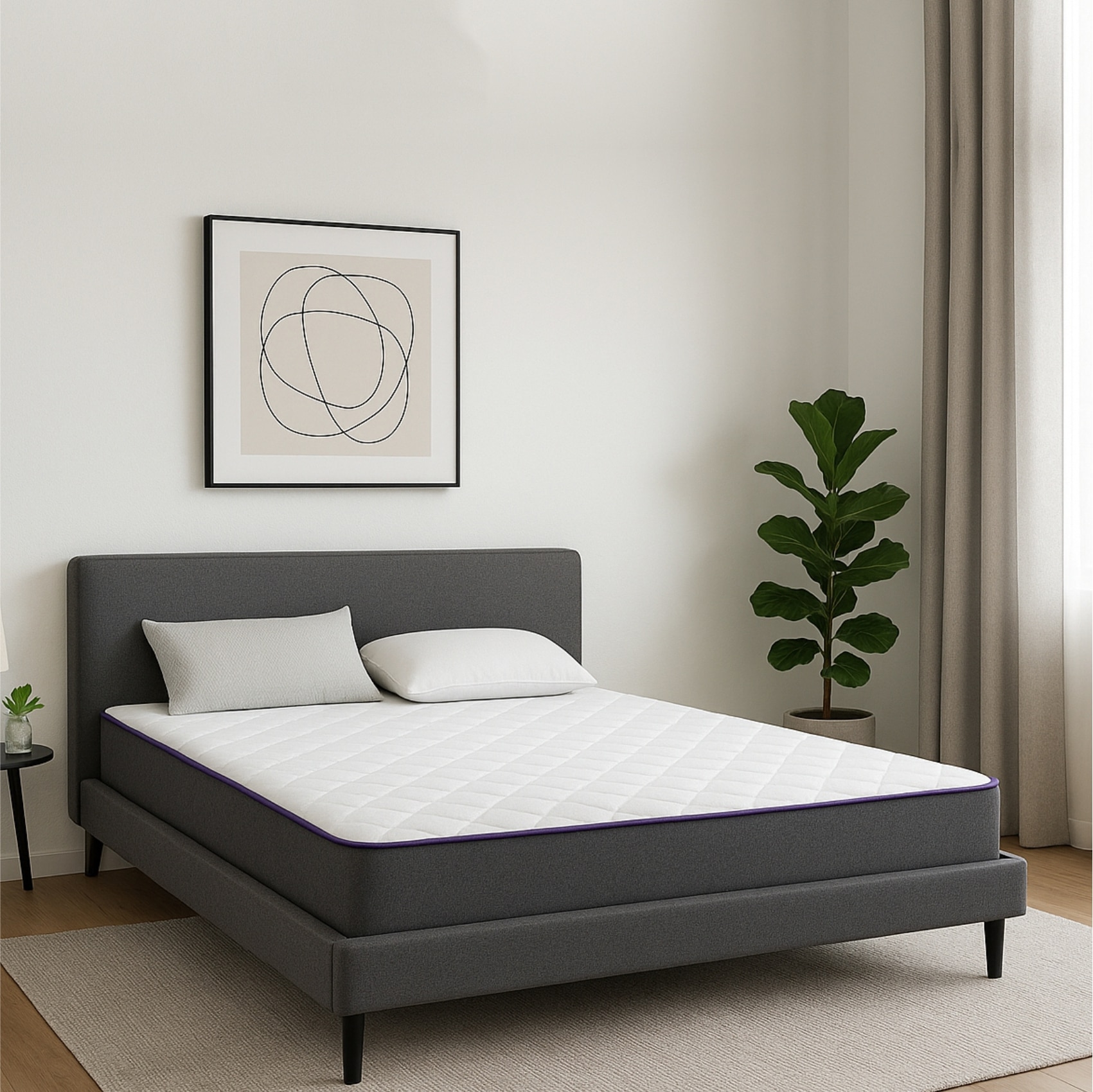 Dual Comfort - Hard & Soft- With Comfort Cubes And Rebotech Tech.
 (75 x 70 in, 4 Inches)