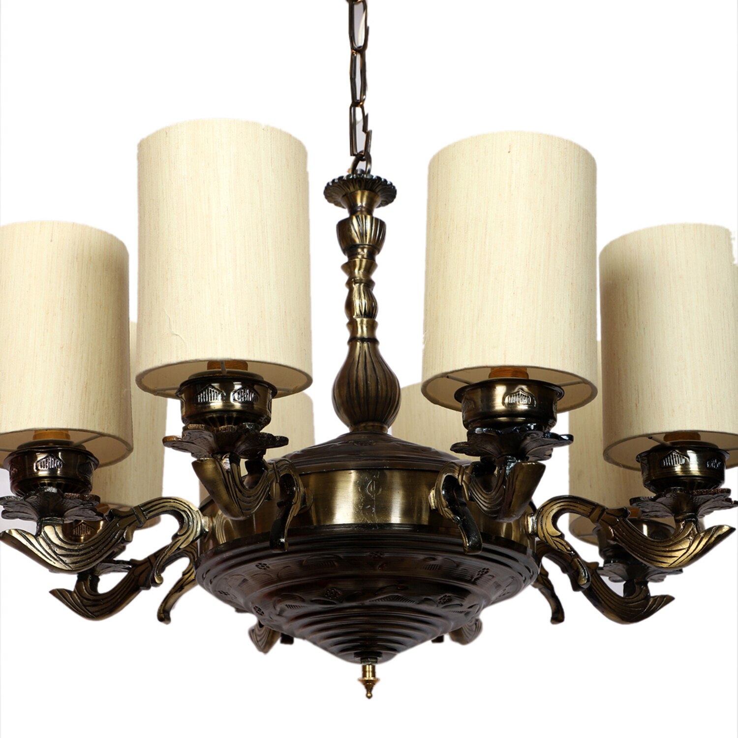 Devansh Gold Antique Wall Mounted Lamp With Black  Cotton Shade