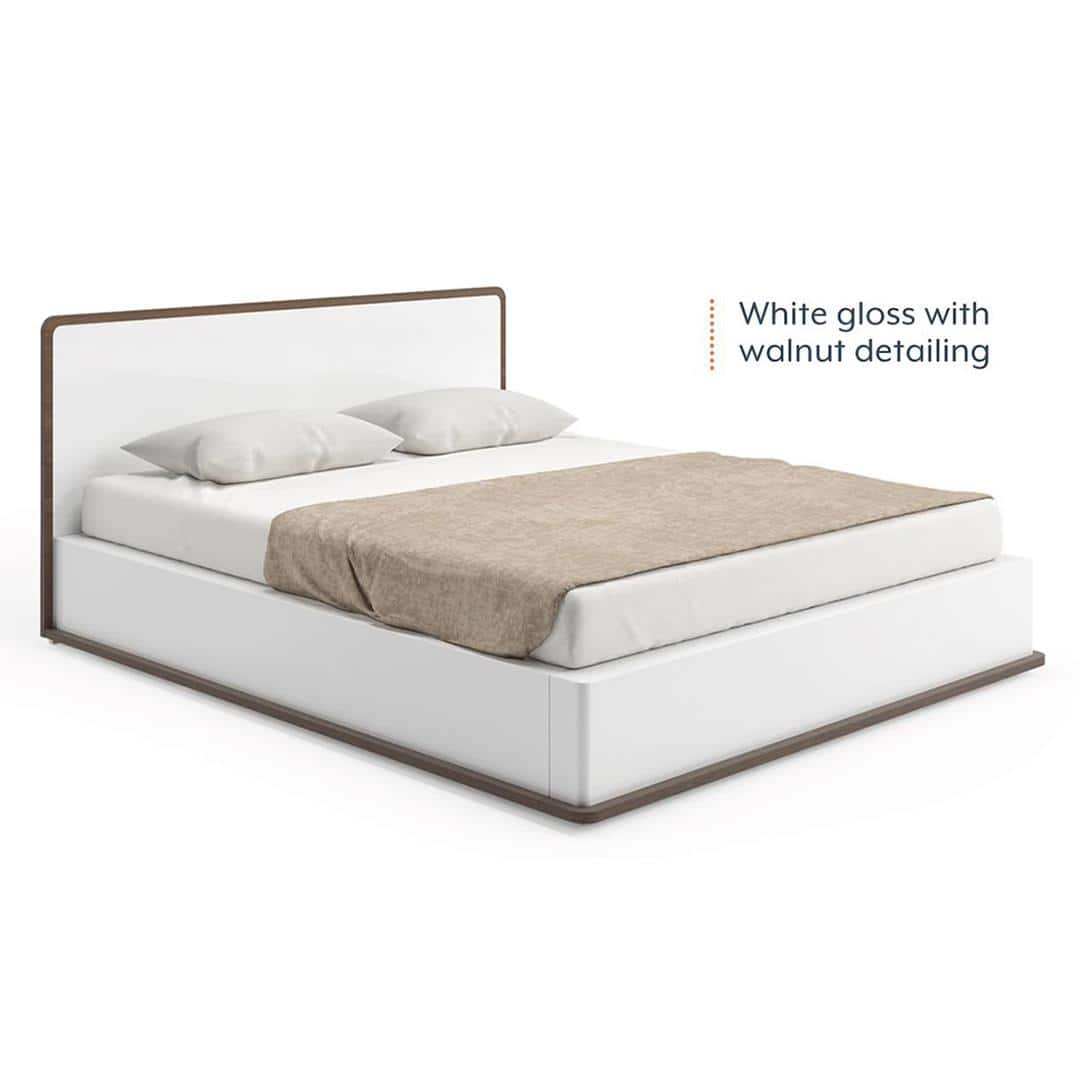 Baltoro Engineered Wood Queen Size Hydraulic Storage Bed In White Finish