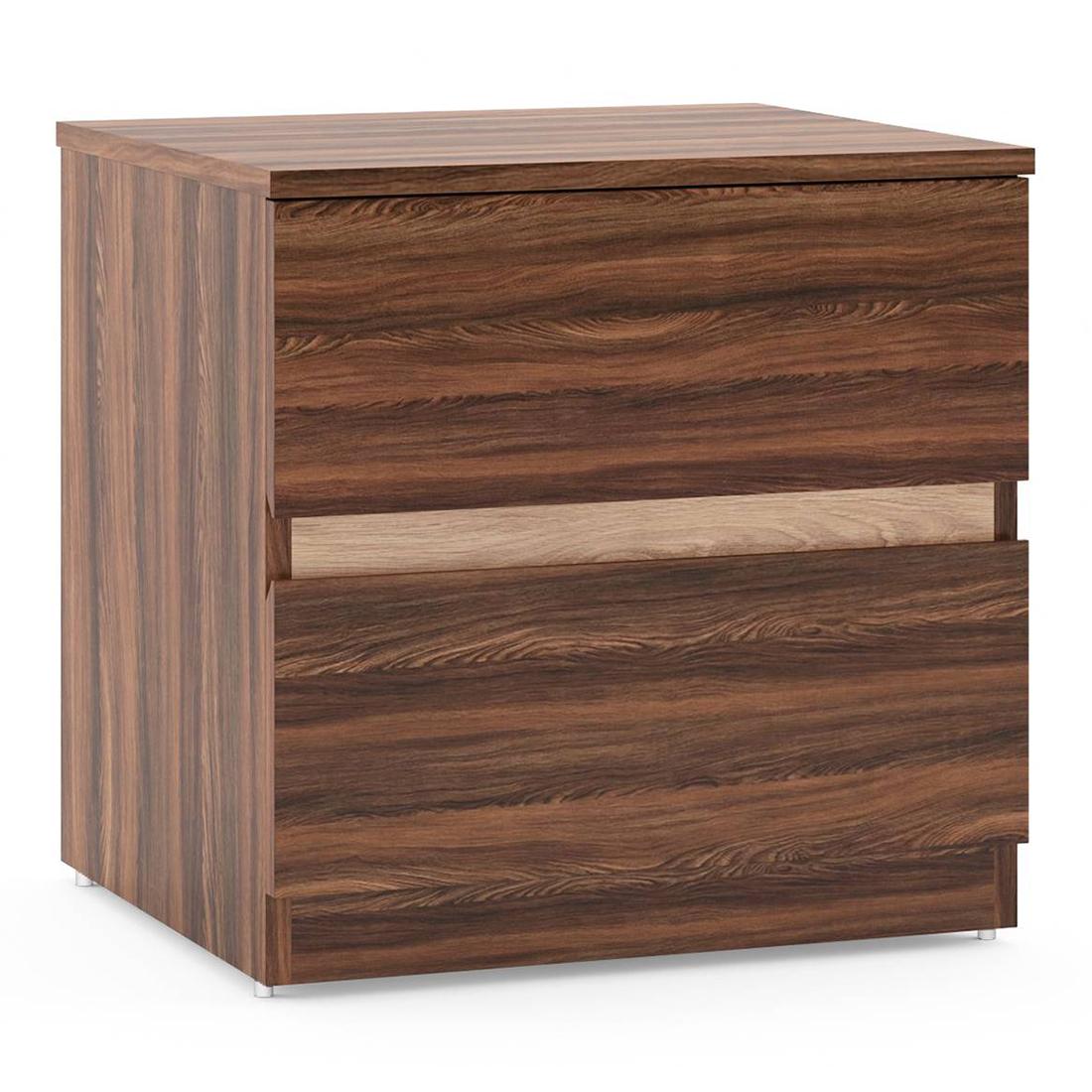 Rodrigues Bedside Table 2 Drawer Rolex Brown Colour