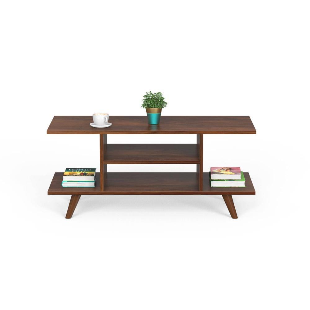 Anatdol Standard Engineered Wood Coffee Center Sofa Tea/Teapoy Console Table For Sofa Set Living Room Home Hall (Brown Maple)