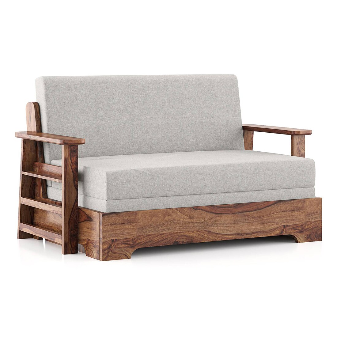 Mahim Compact 3 Seater Sofa cum Bed in Vapour Gery Colour With Storage