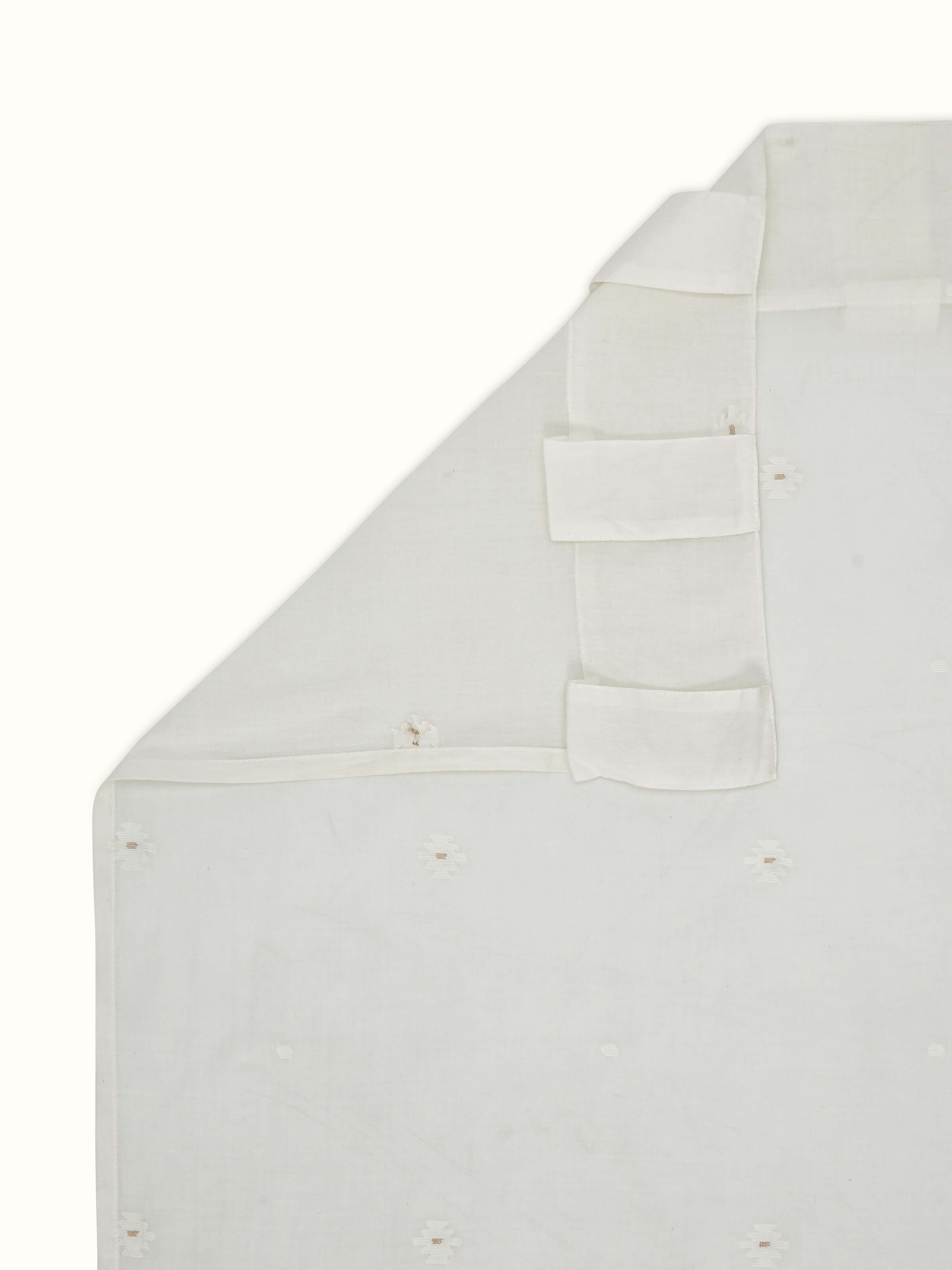 Kalpanama Ivory Zari Buti Cotton Handloom Curtain (9 Ft)