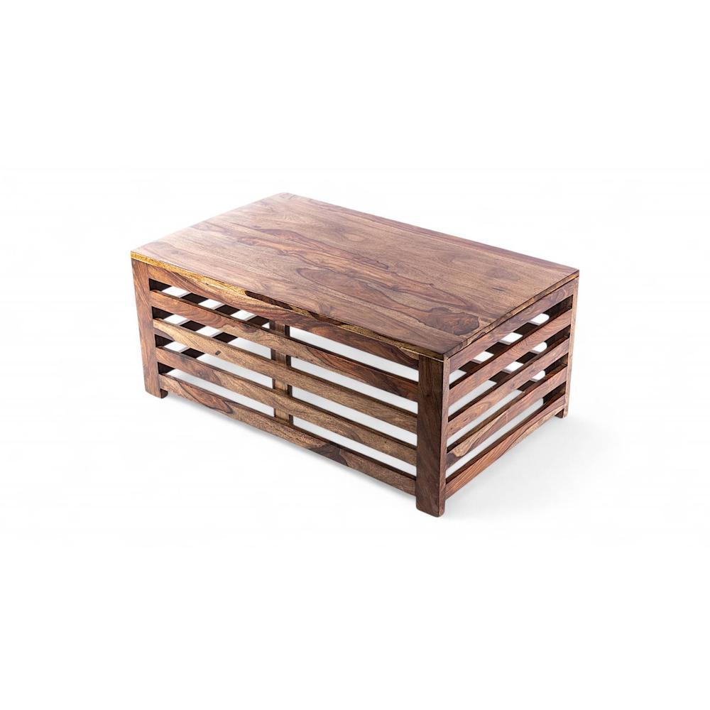 Erickson Sheesham Wood Coffee Table In Teak Finish