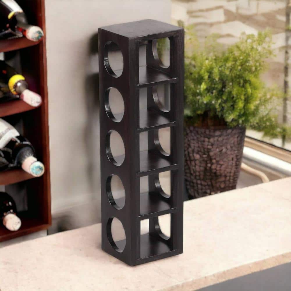 Wembley Sheesham Wood Wine Rack for 5 Bottles in Mahogany Finish