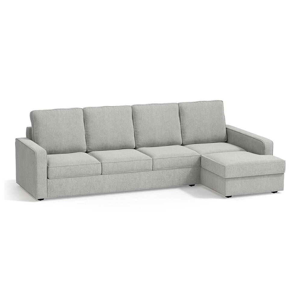 Apollo Compact Sofa (Colour : Vapour Grey, Cushion : Hard, Back Type : High Back, Seating Capacity : Right Aligned 3 Seater + Right Aligned Chaise)