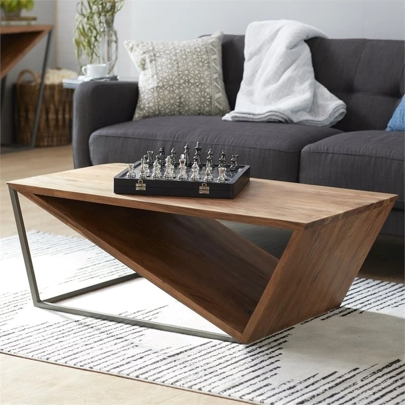 Treeffy Solid wood coffee table in Provincial Teak Finish - Woodenmood