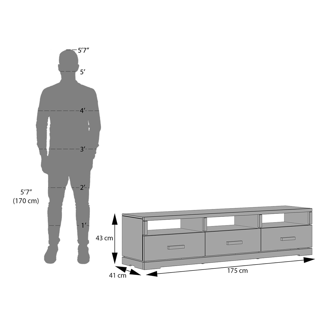 Carmond Solid Wood TV Unit in Danish Walnut Finish