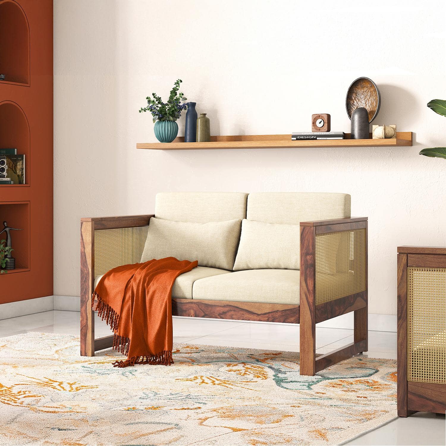 Korai 2 Seater Sofa (Macadamia Brown Hopsack Weave)