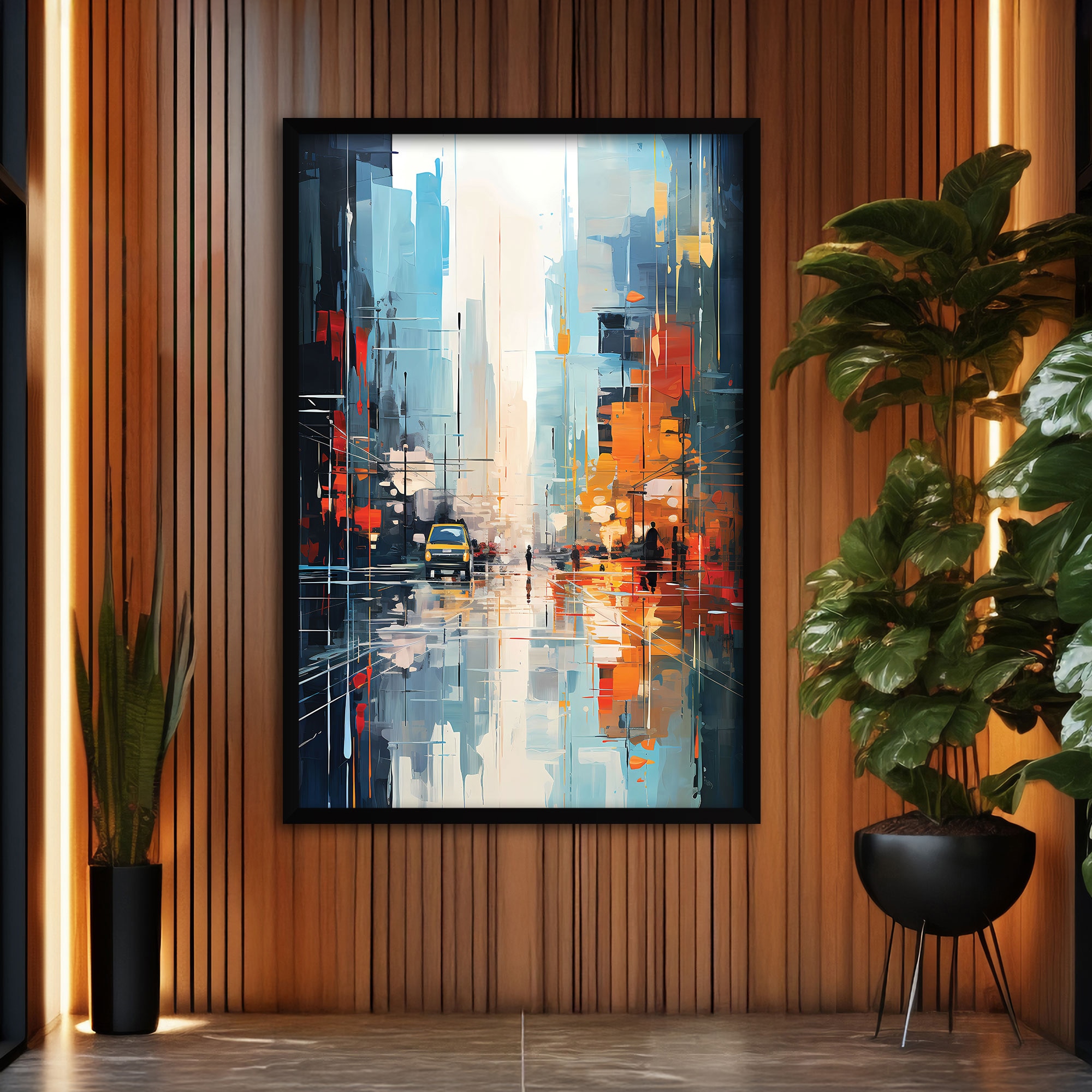 The Castle Decor Modern Abstract Wall Art Framed Painting 20x30 Inch Style 5 - The Castle Decor