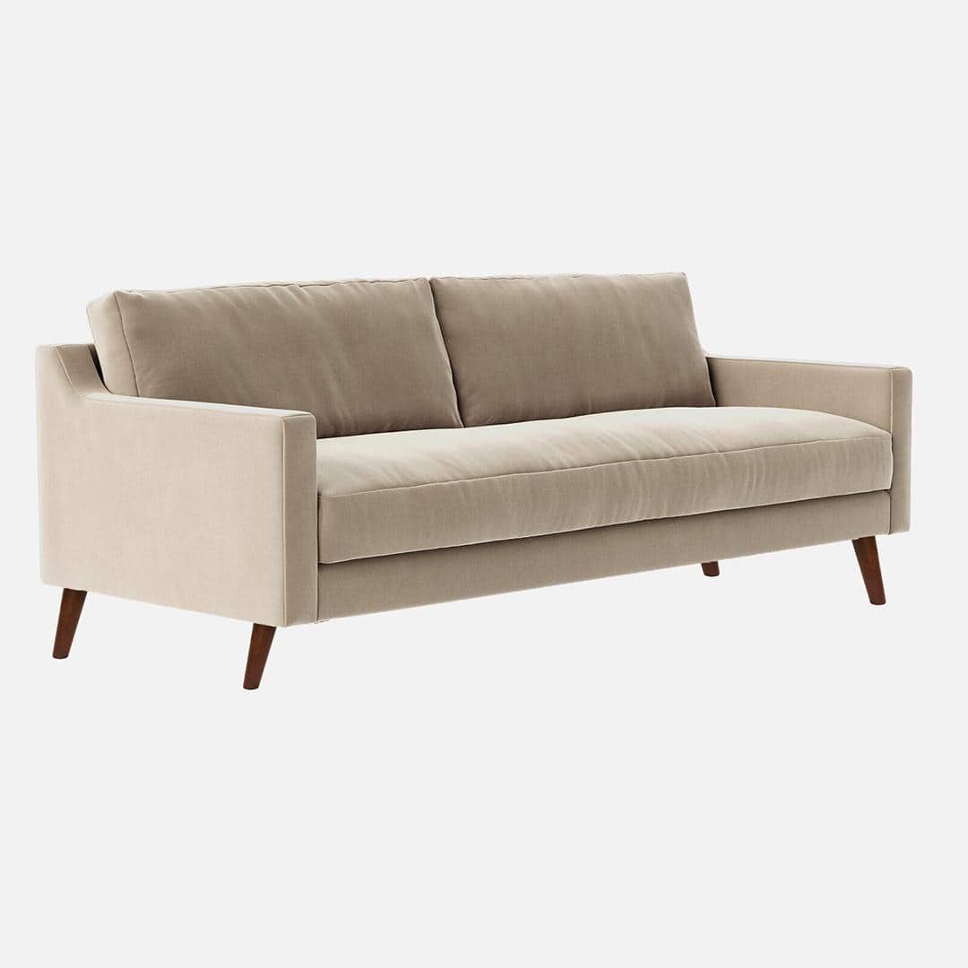 Reiti Velvet 3 Seater Sofa in Cream Colour