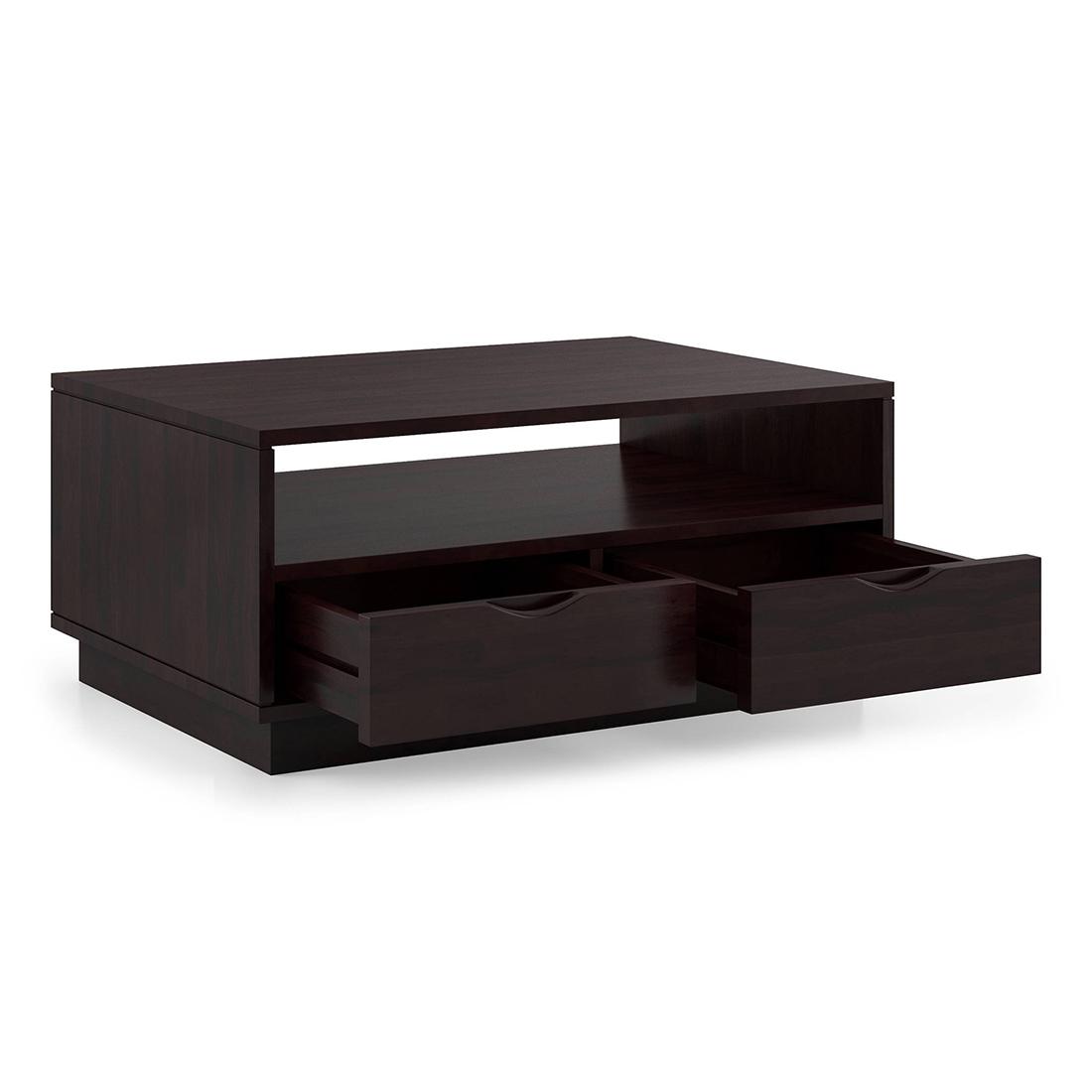 Zephyr Rectangular Solid Wood Coffee Table In Mahogany Finish