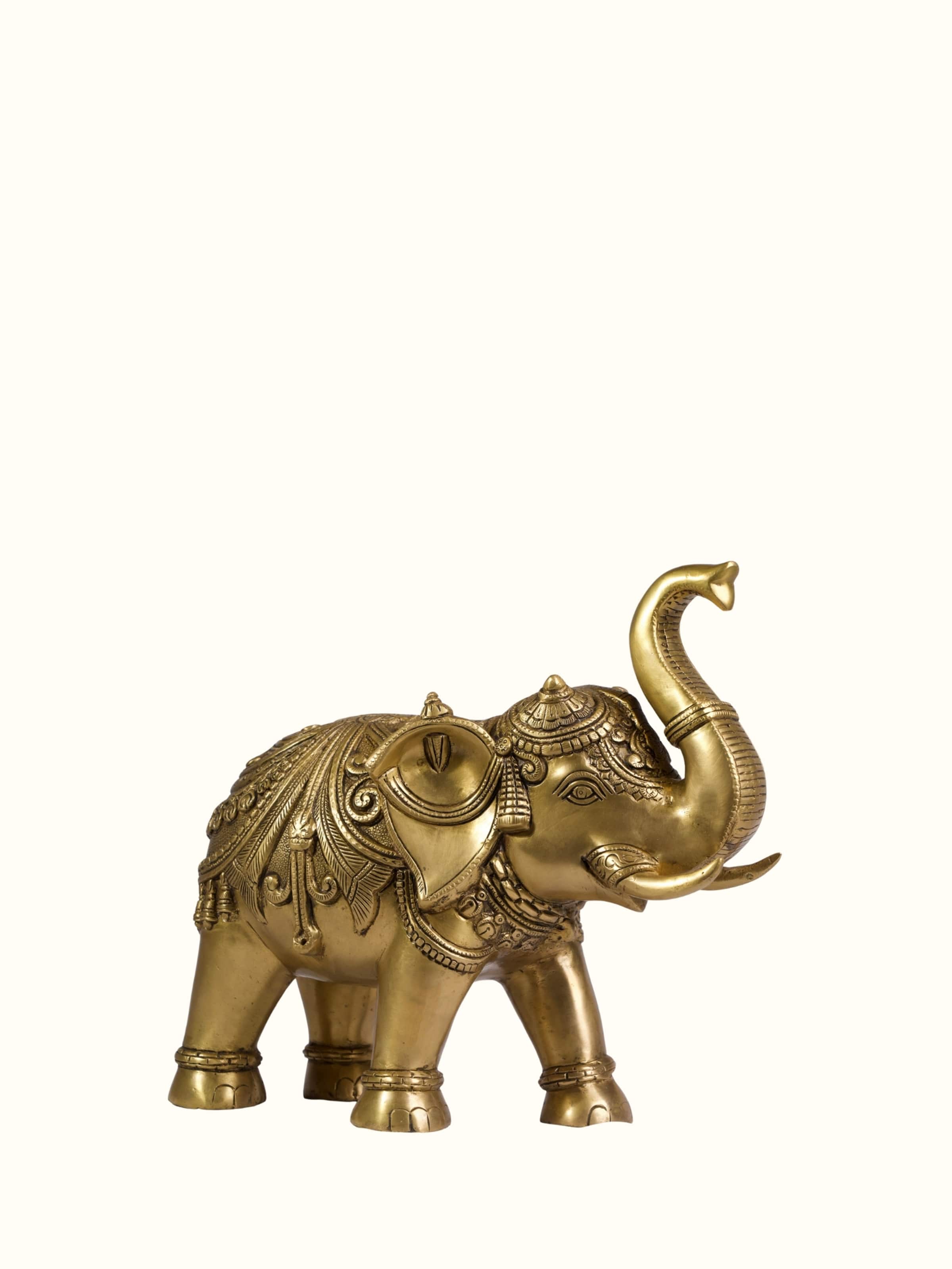Brass Carved Elephant Figurine