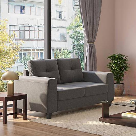 Edward 2 Seater Fabric Sofa (Yessica Grey)