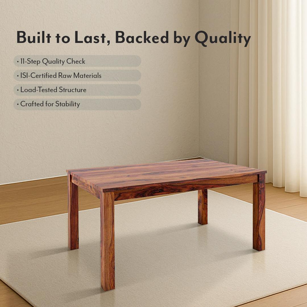 Arabia Solid Wood 6 Seater Dining Table In Teak Finish