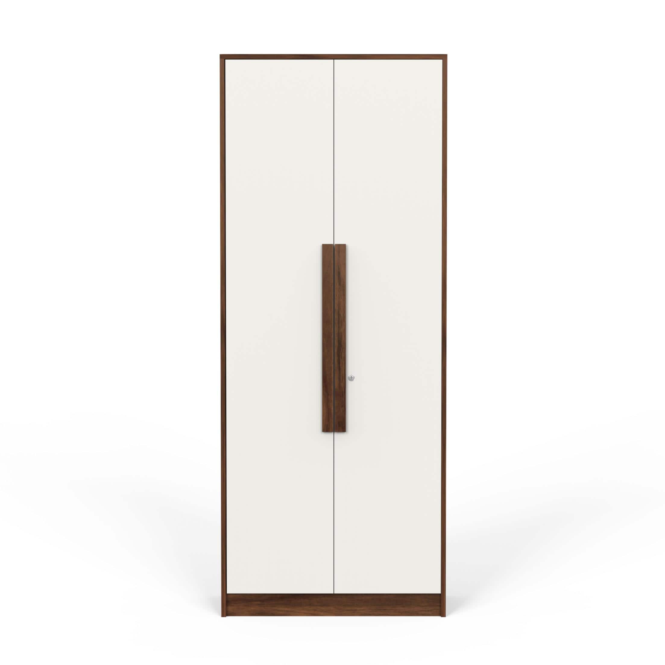 Maltein 2 Door Engineered Wood Wardrobe In Brown Maple & White Finish