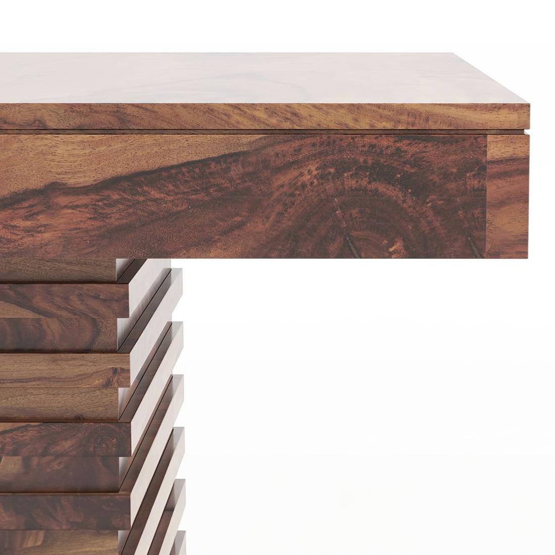 Julian 4 Seater Dining Table With Set Of 4 Capra Dining Chairs (Finish- Teak)