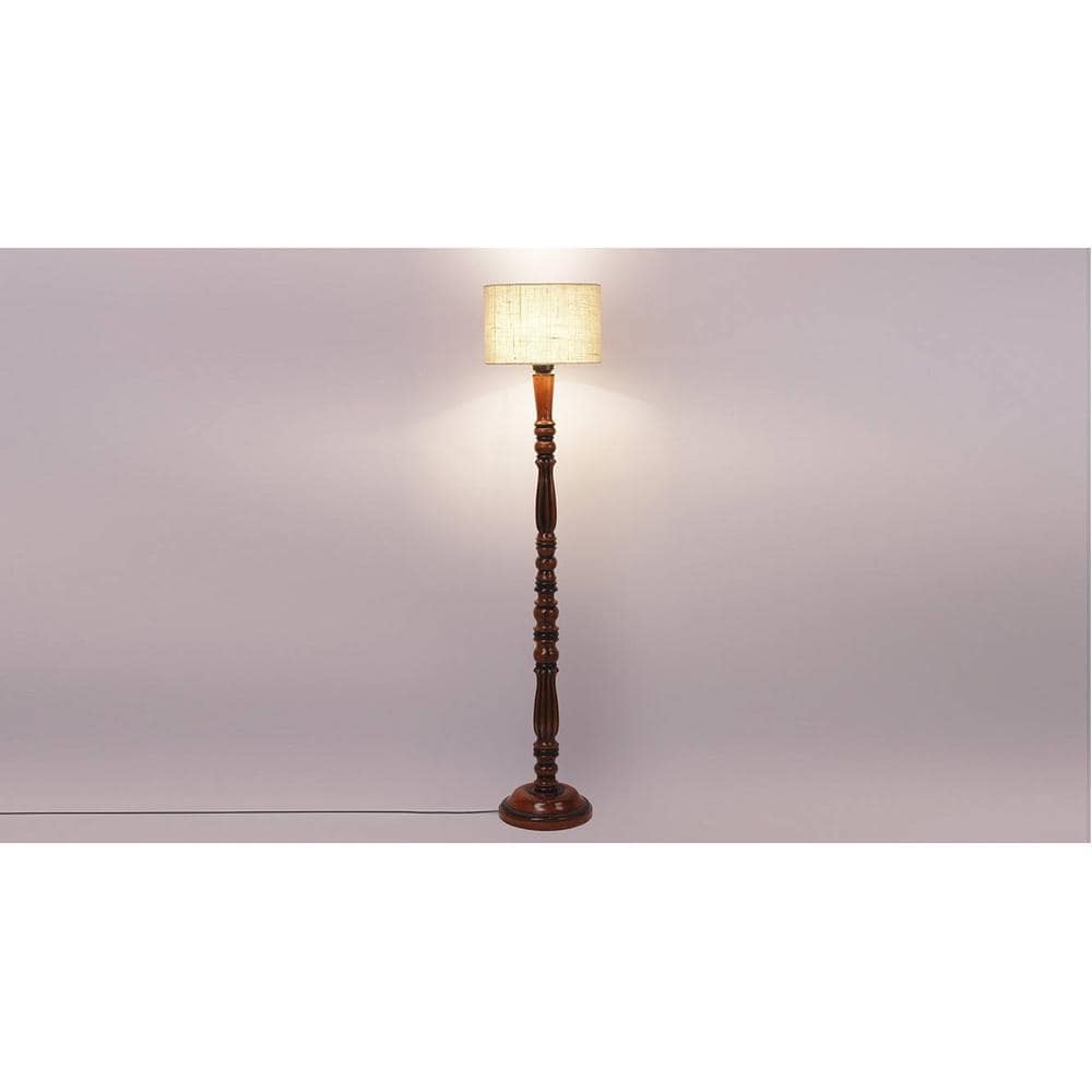 Candice Brown Cotton Shade Floor Lamp