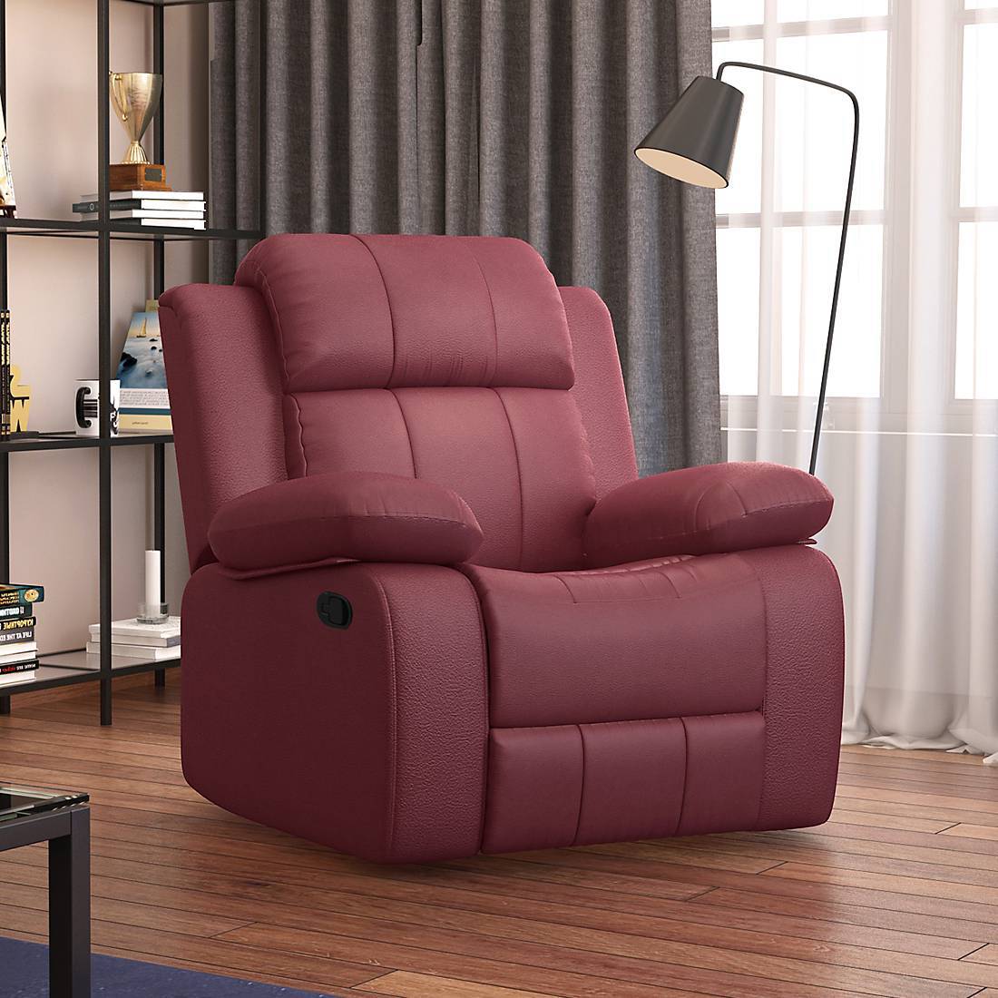 Griffin Recliner Single Seater - Crimson Burgundy