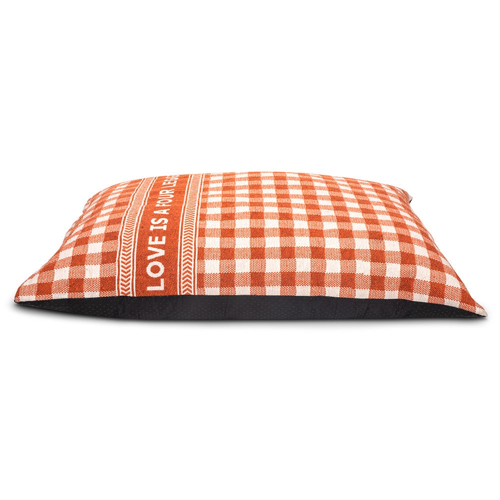 Chic Printed Cotton Pets Bed in Orange Colour