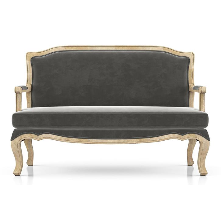 Helena 2 Seater Fabric Loveseat In Natural Colour