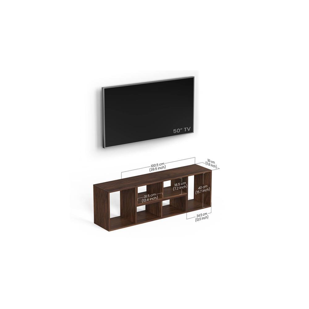 Petel Engineered Wood TV Entertainment Unit/Versatile Adjustable TV Stand & Storage Unit with 6 Compartments & Adjustable L-Shaped Shelves DIY Ideal Upto 65 Inches TV (Brown Maple)