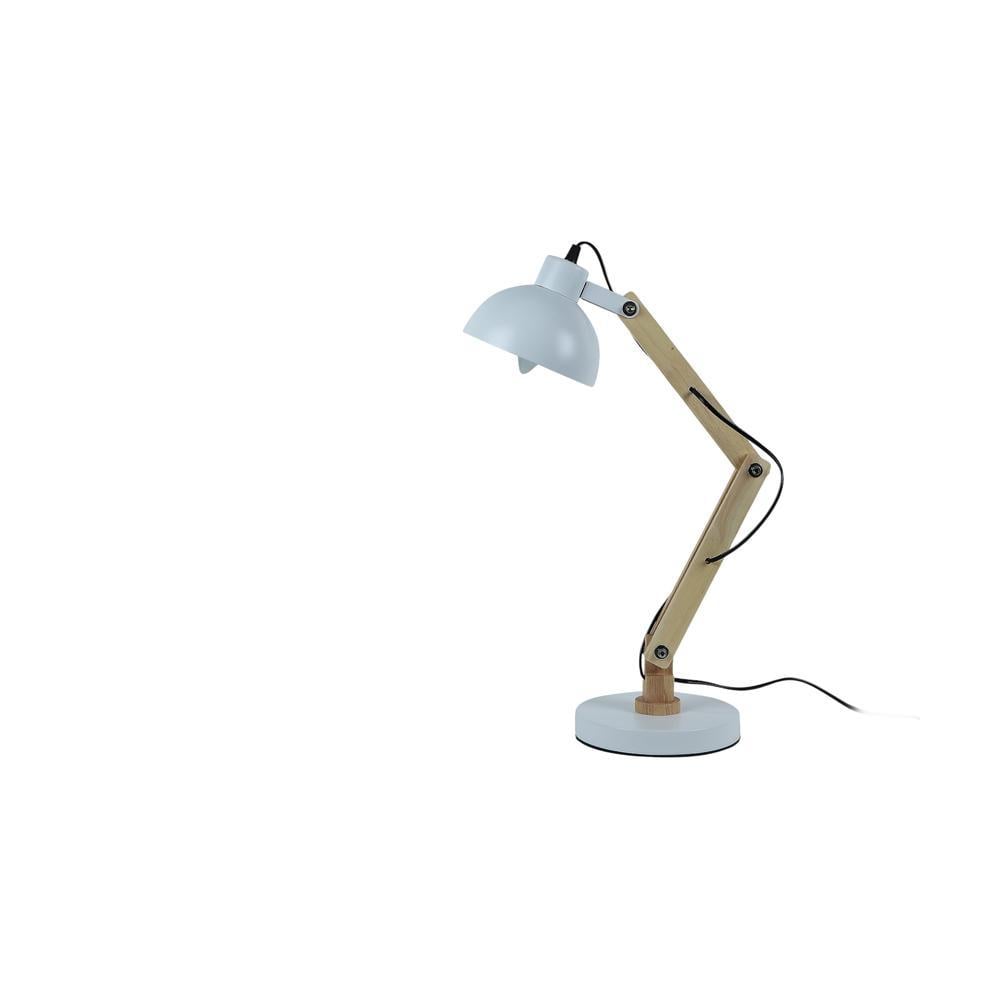 Modern White Study Lamp With Metal Base