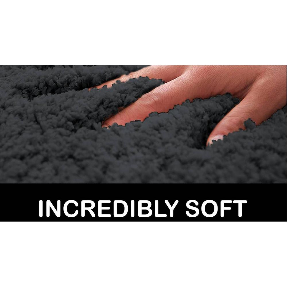 Phoenix Black Solid Natural Fiber 24x16 inches Anti-Skid Bath Mat