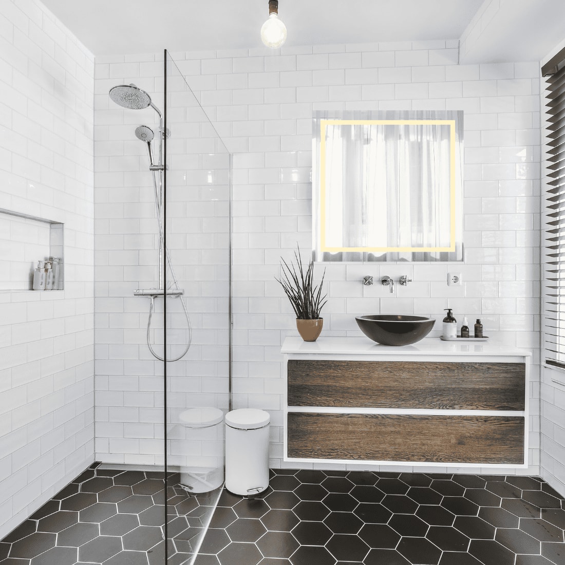 Square LED Mirror  Illuminated  Mirror with Light Border