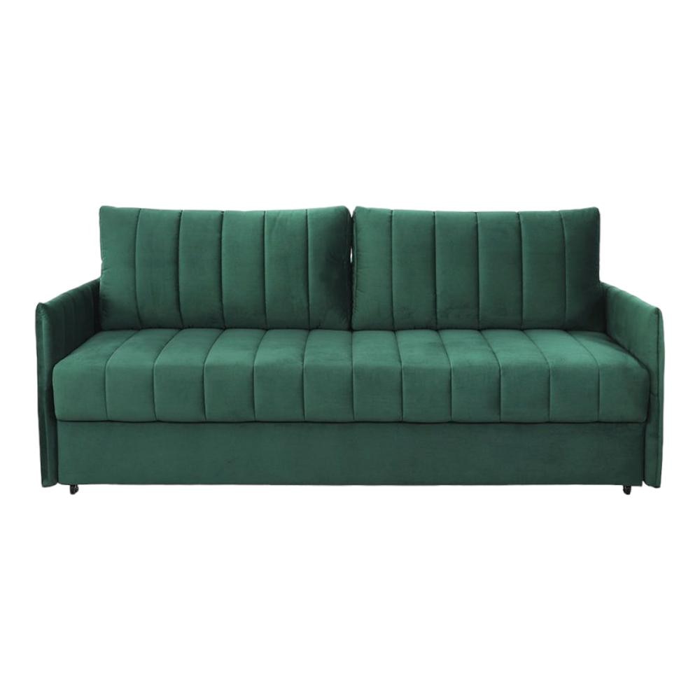 Sarena 3 Seater Pull Out Sofa cum Bed  in Green Colour - Ikro Lifestyle