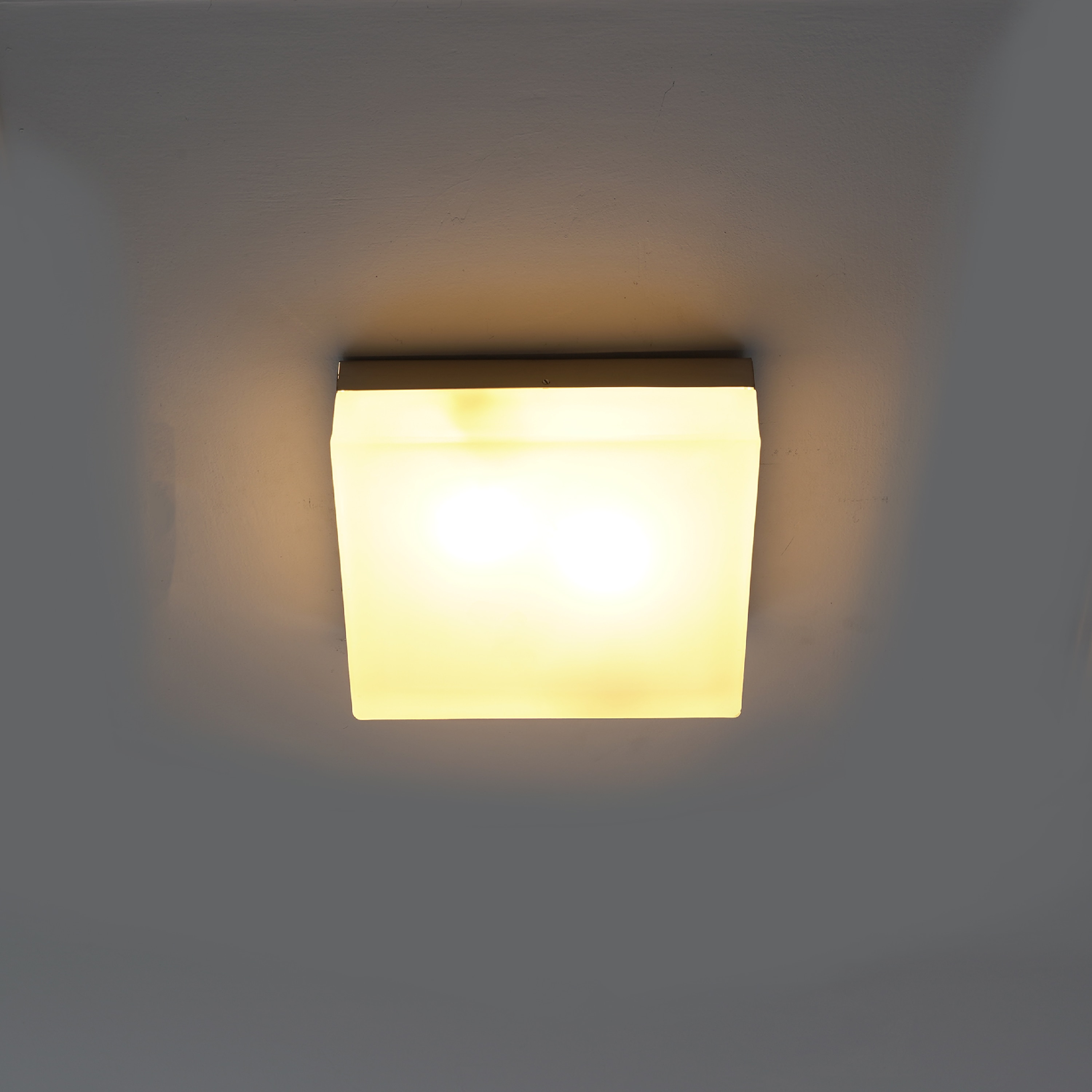 Salina Square Large Flush Ceiling Light In Grey Finish