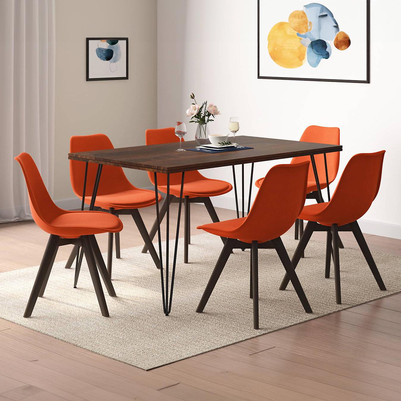 Dyson 6 Seater Dining Table In Mango Walnut Finish