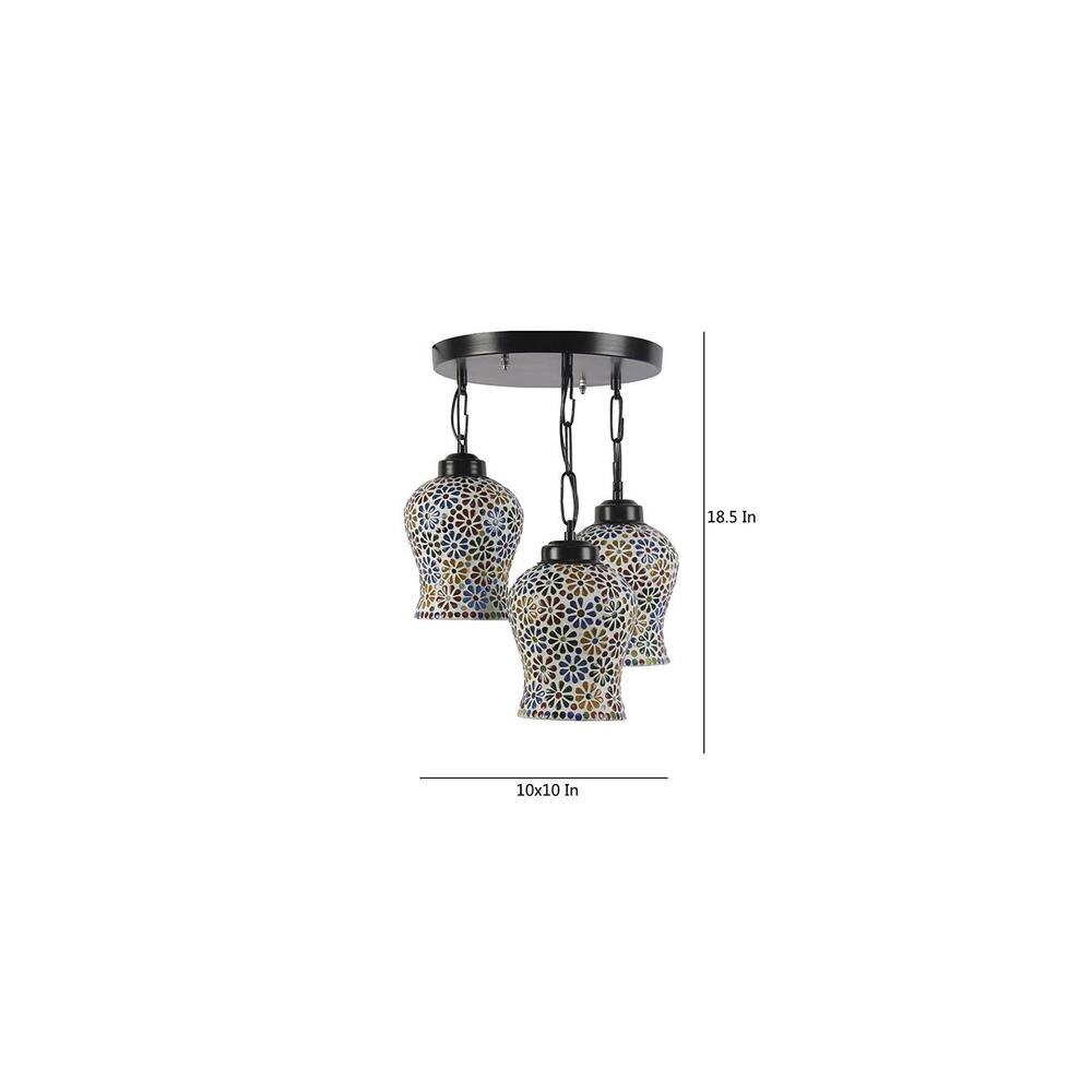 Abdiel Multicolour Glass Cluster Hanging Light