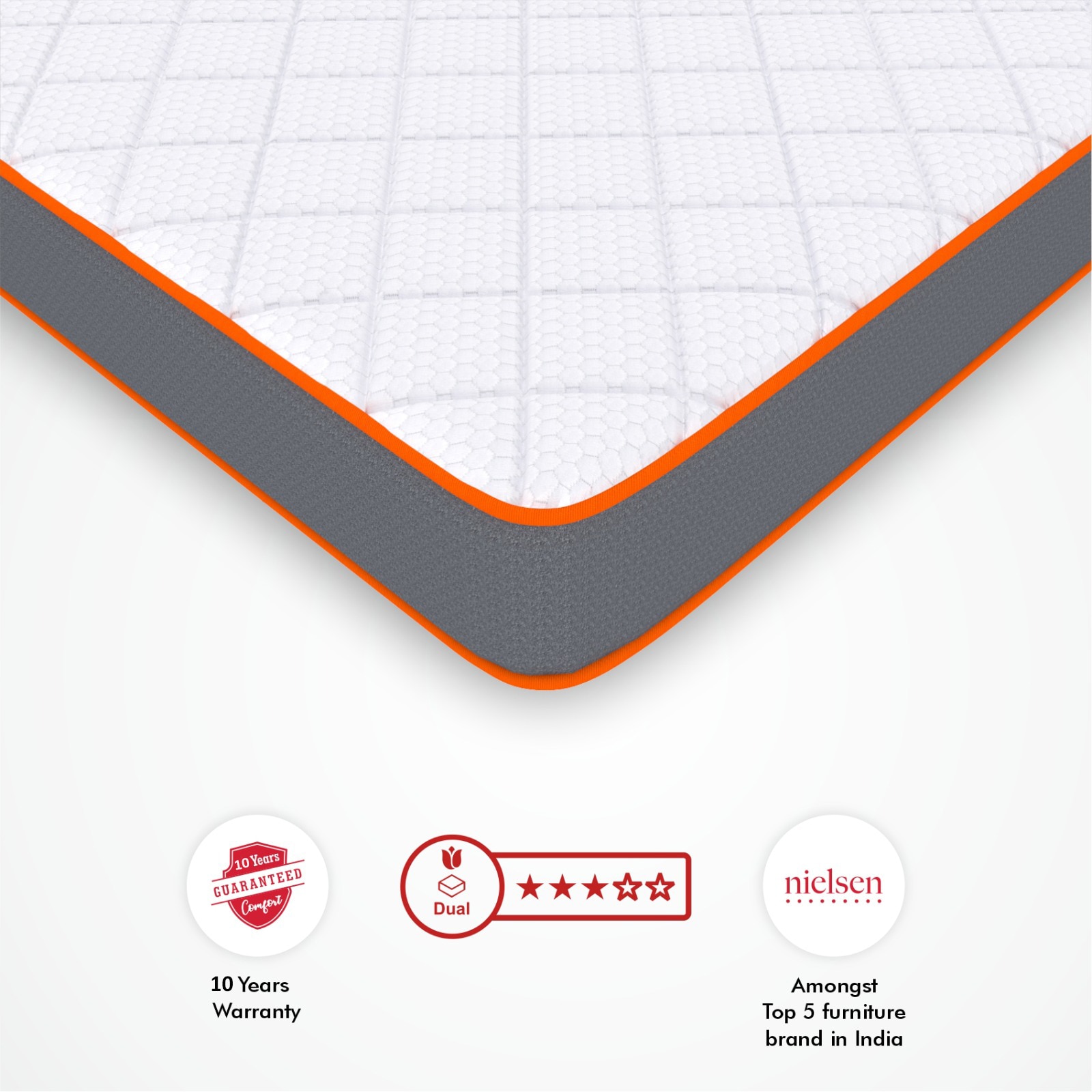 7-Zone Dual-Hard and Soft Single Size Mattress (75 x 30 in, 8 Inches)