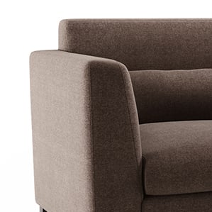 Lewis 3 Seater Fabric Sofa in Daschund Brown Colour