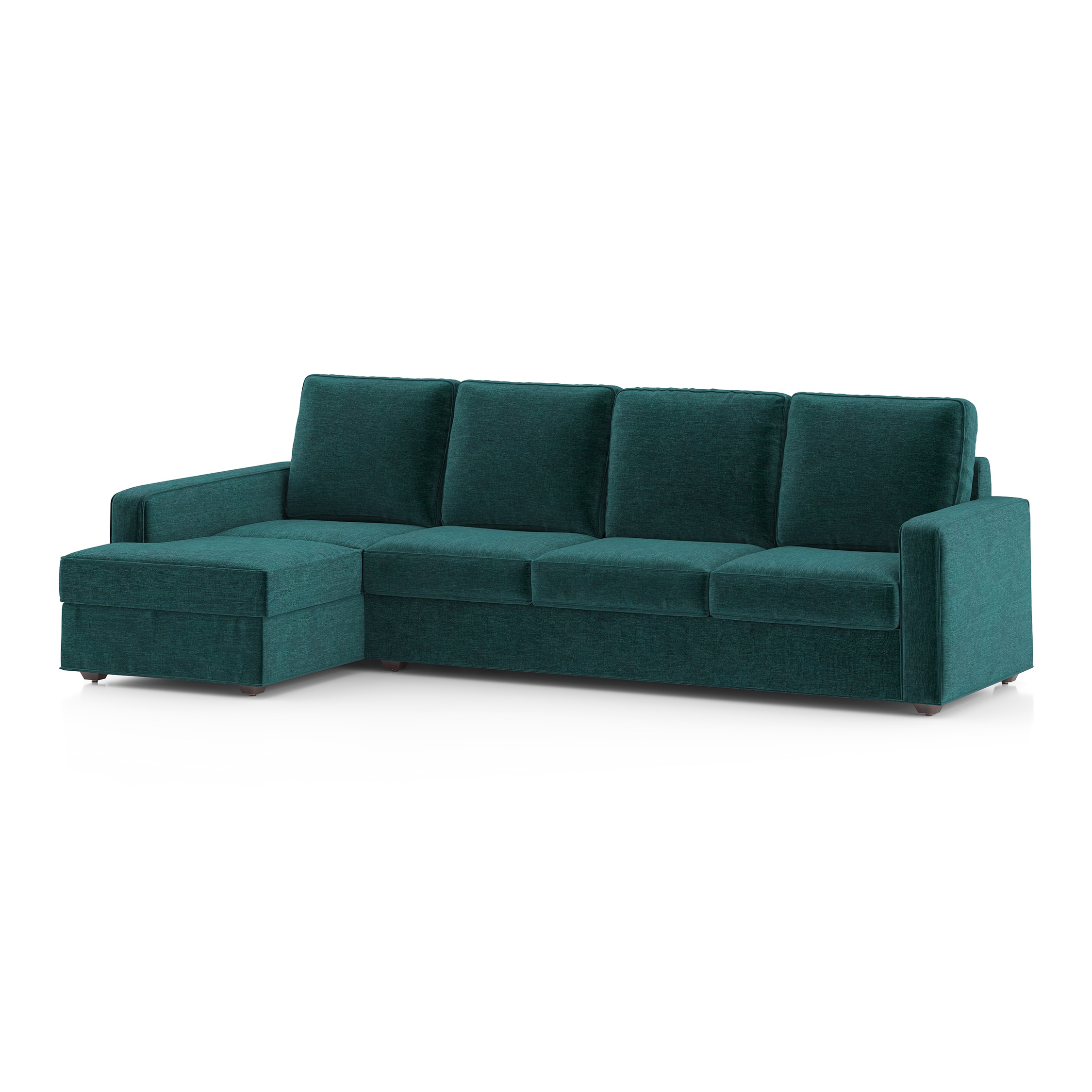 Apollo Sofa (Colour : Malibu, Cushion : Soft, Back Type : High Back, Seating Capacity : Left Aligned 3 Seater + Left Aligned Chaise + Ottoman)