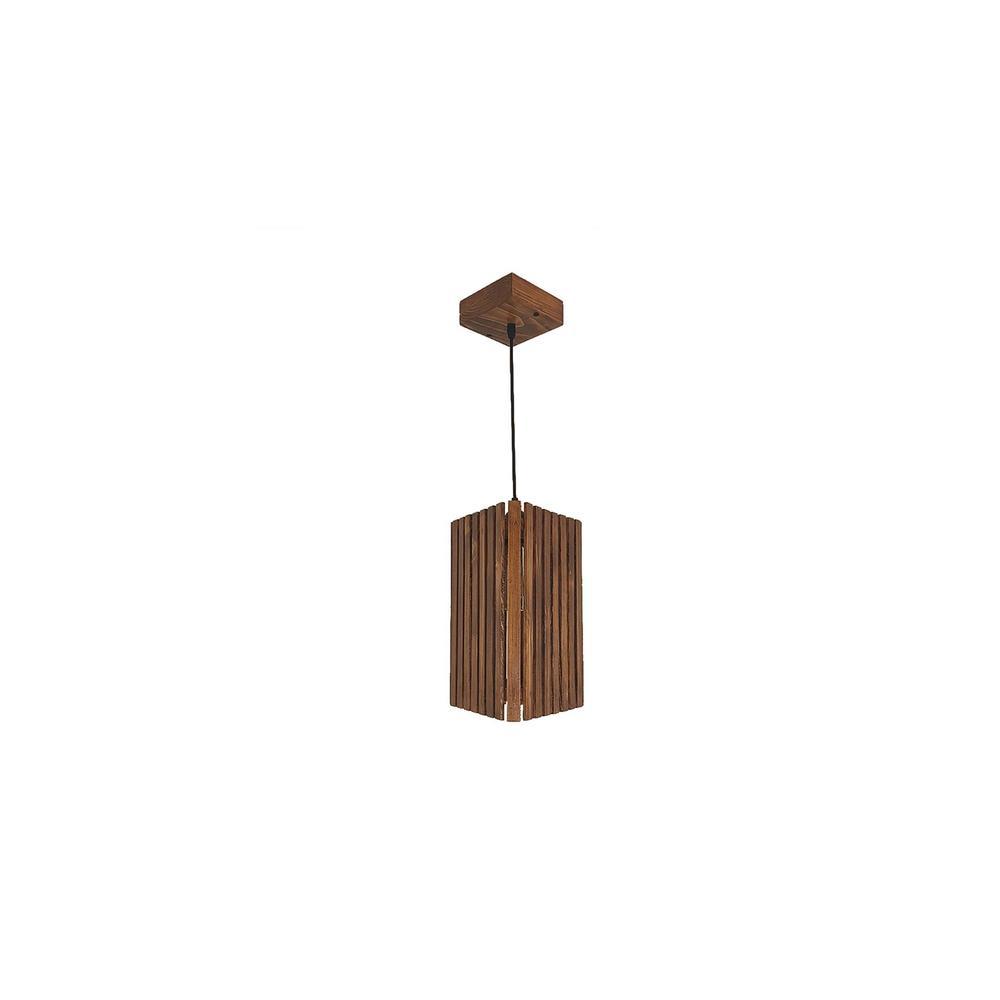 Trika Brown Solid Wood Single Hanging Light