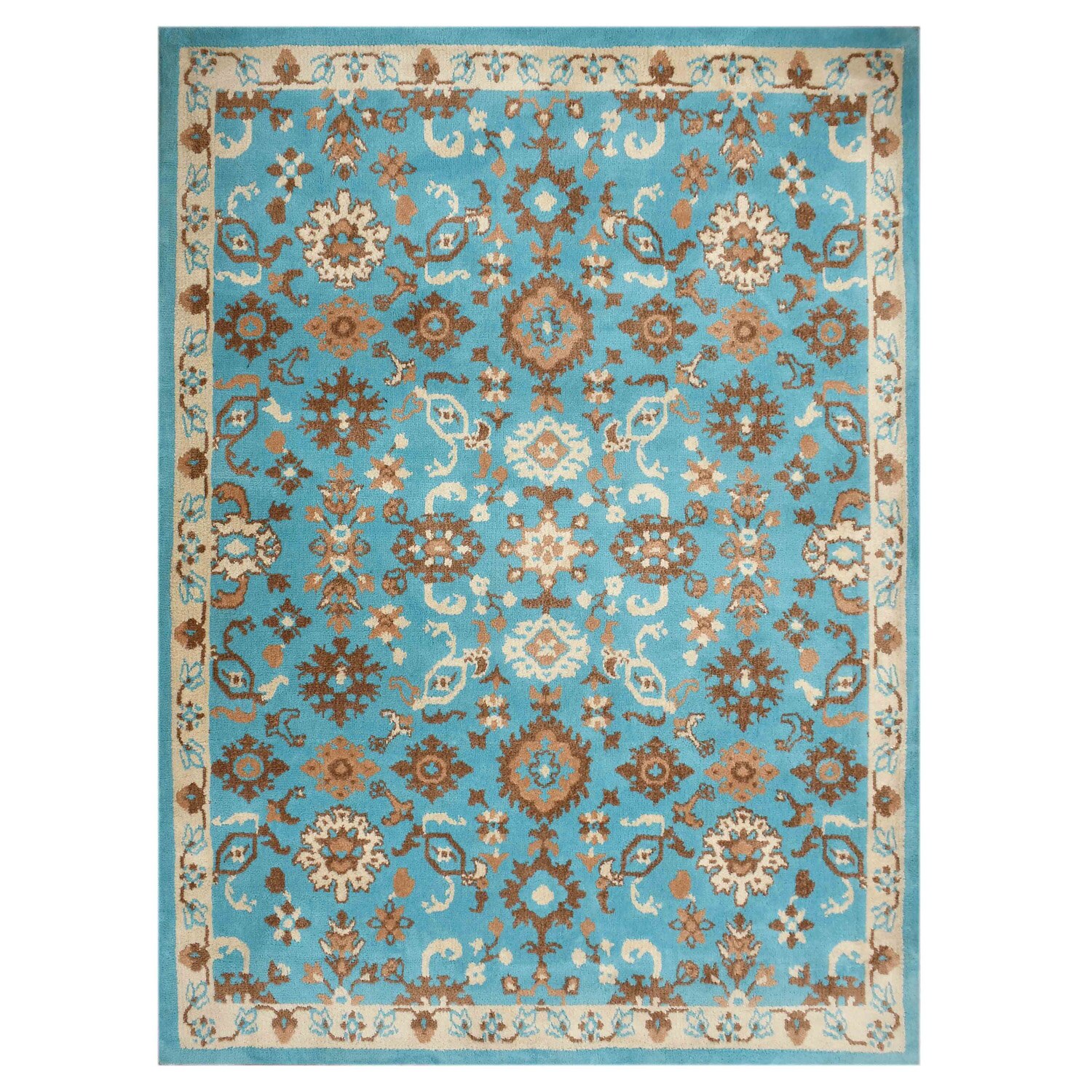 Multicolor Traditional Machine Made Polyester 6 X 9 Feet Carpet