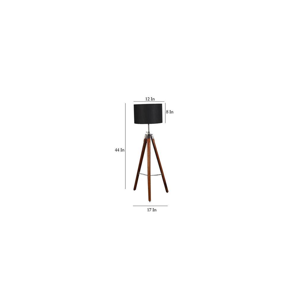 Hemmings Black Cotton Shade Floor Lamp