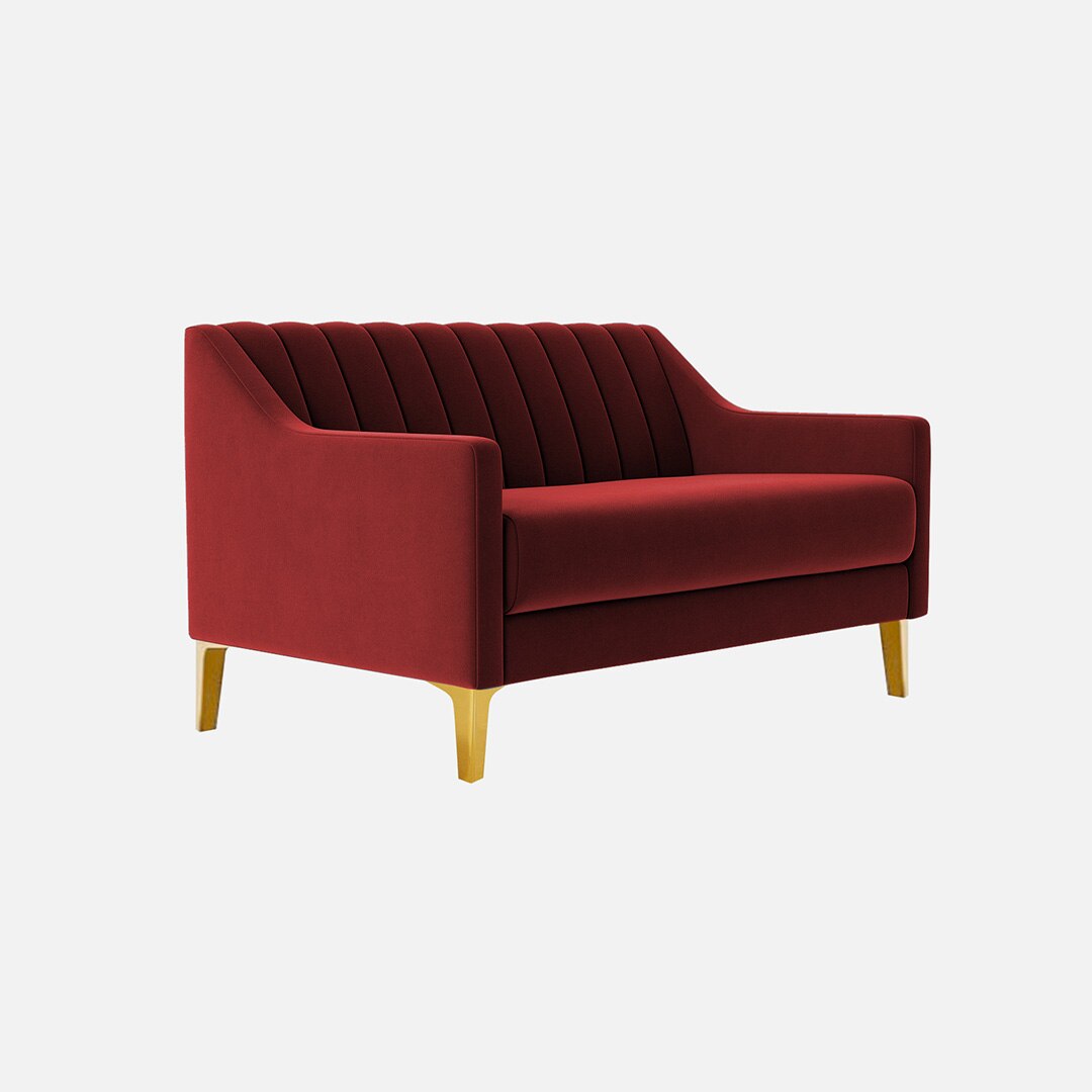 Fame Velvet 2 Seater Sofa in Maroon Colour