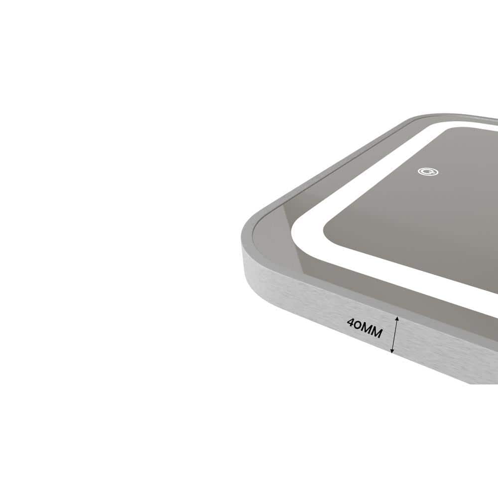 Aluminium LED Rectangular Decorative wall mirror by elegant arts and frames (Mirror size 24X18mm)