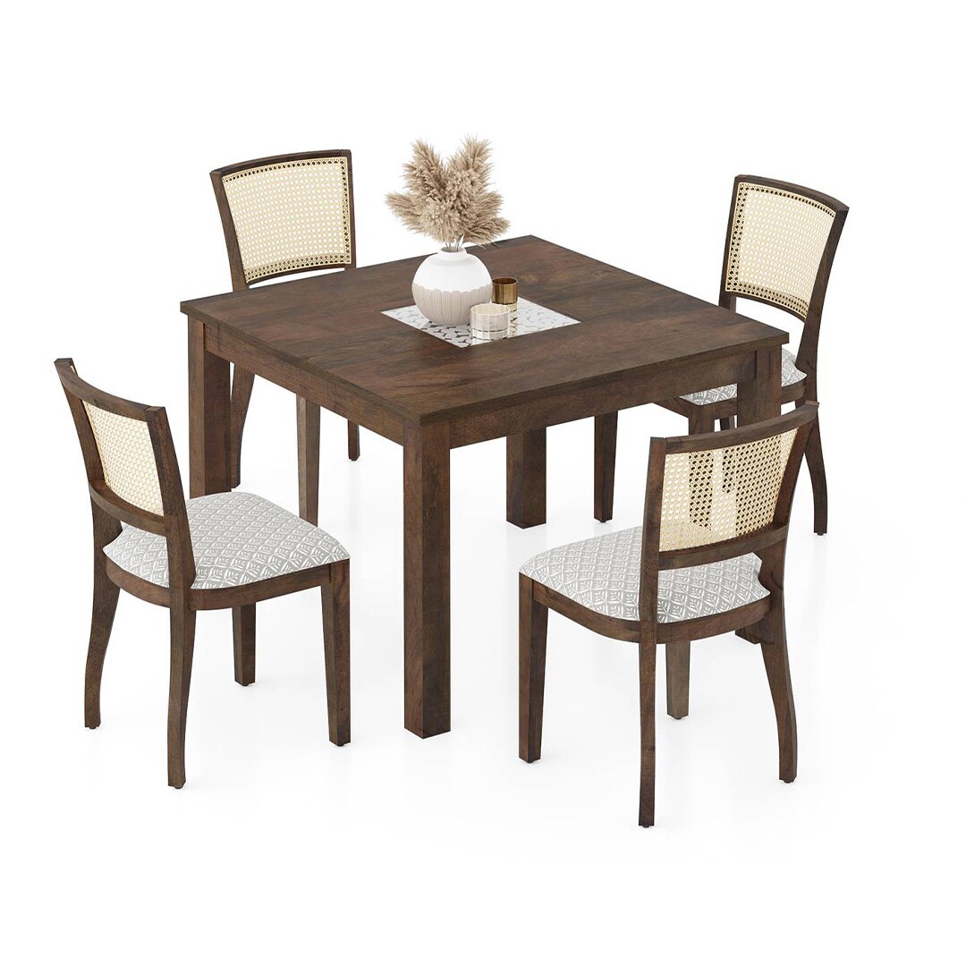 Atlas Solid Wood 6 Seater Compact Dining Table with Atlas Dining chair