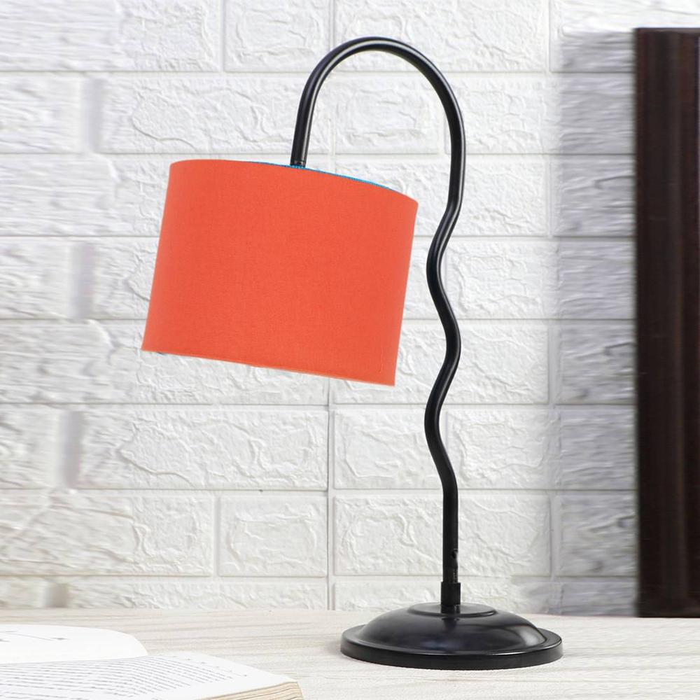 Orange cotton Zig Zag Curvy table lamp with Iron Base (SP26)