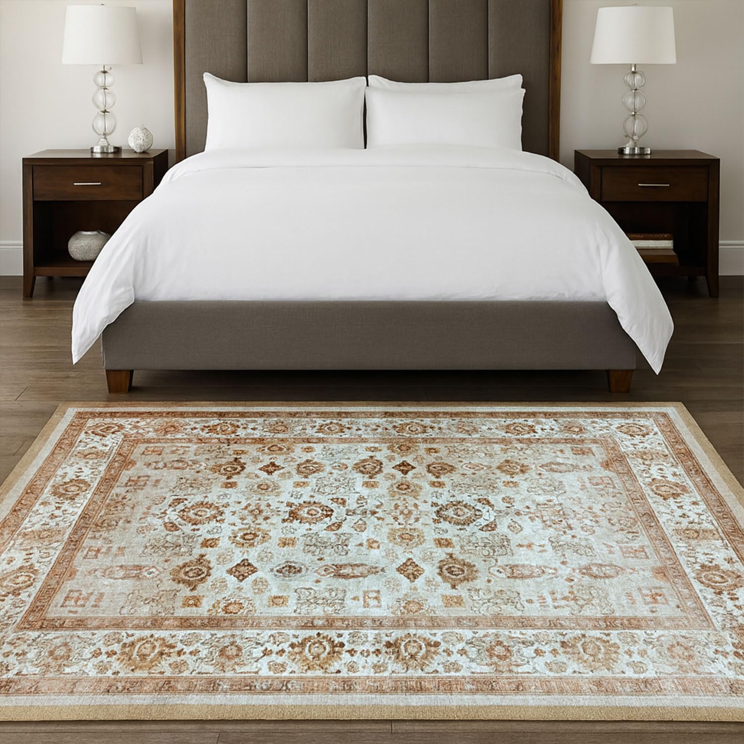 Luxe Home Polyester Golden Dusk Carpet – (3x5 Feet, Multicolor, TPR)