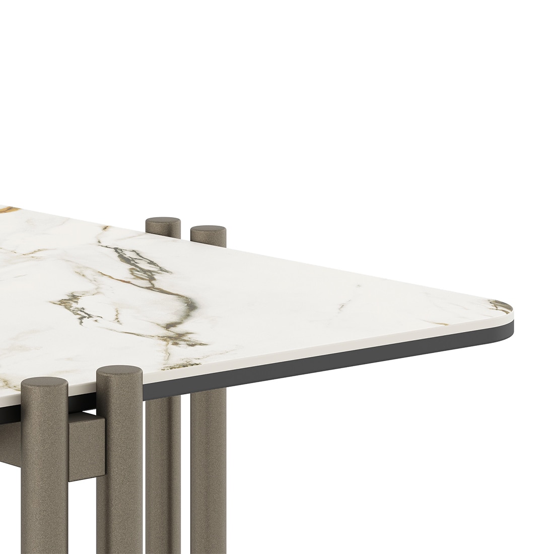 Paloma Marble Side Table in Pluto Spanish Ceramic Finish