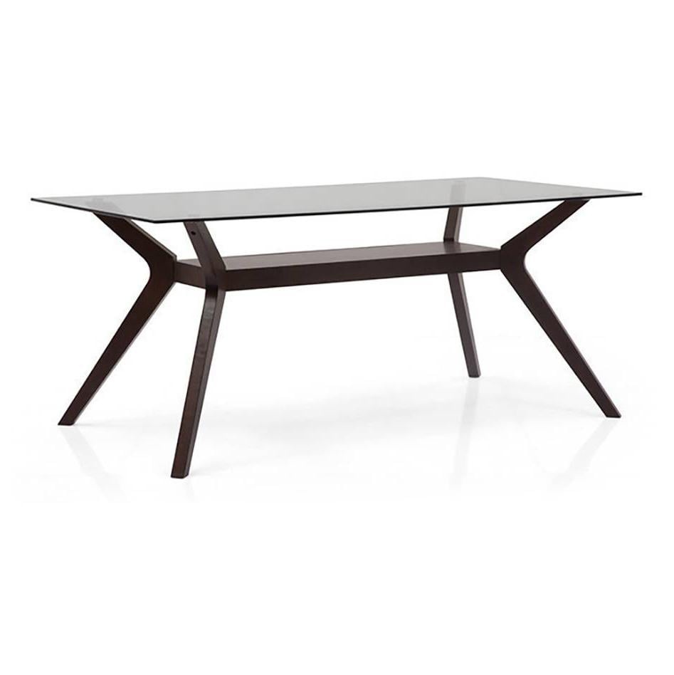 Wesley 6 Seater Dining Table In Dark Walnut Finish