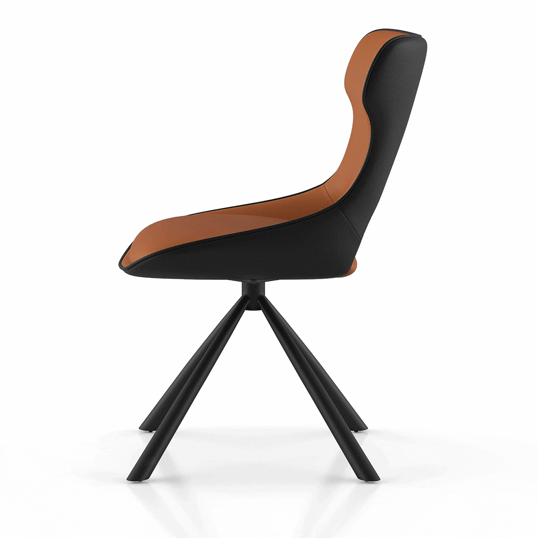 Aeris Tulip 4–6 Seater Extendable Dining Set (Black Jade Finish, Tan Colour)