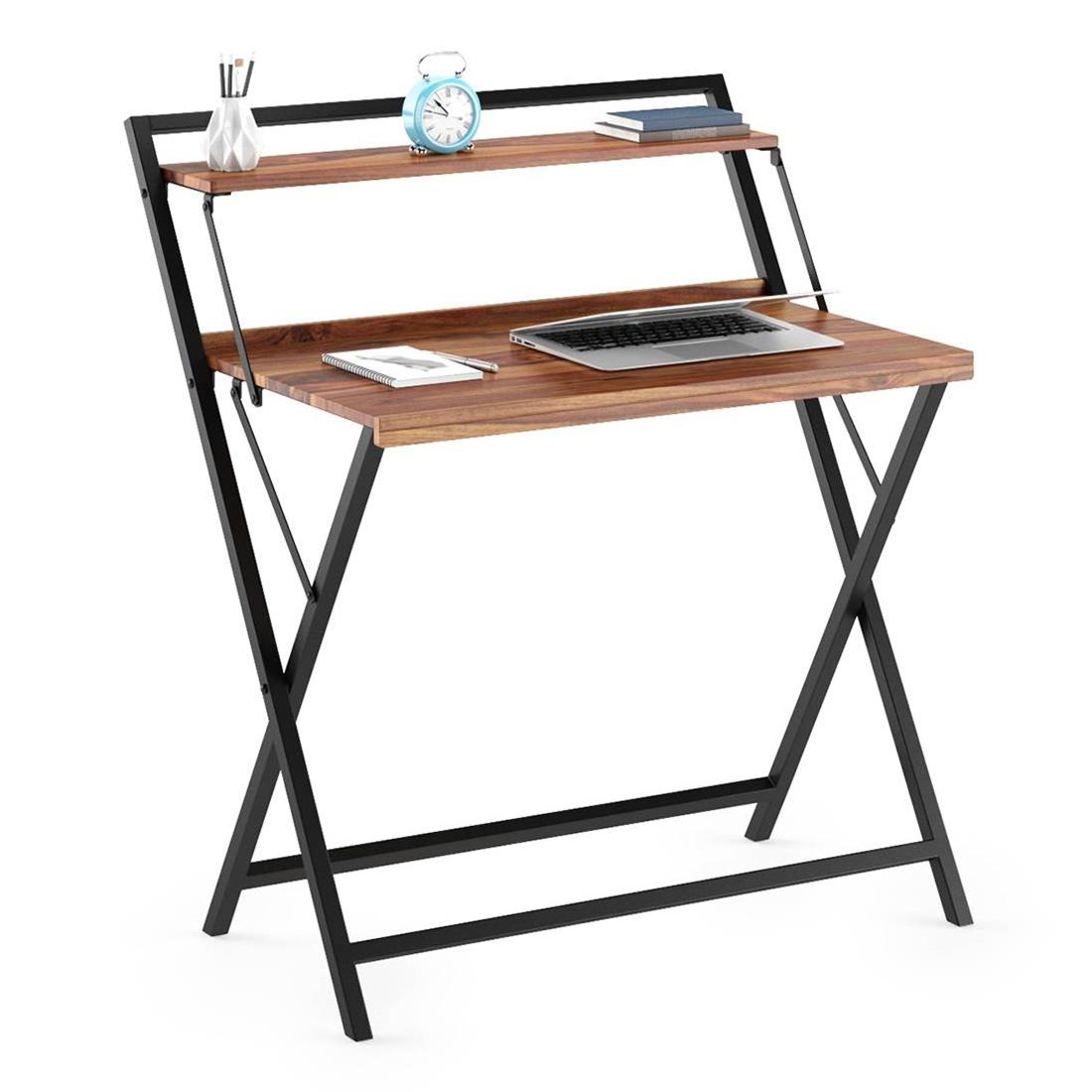 Bruno Solid Wood Study Table in Teak Finish