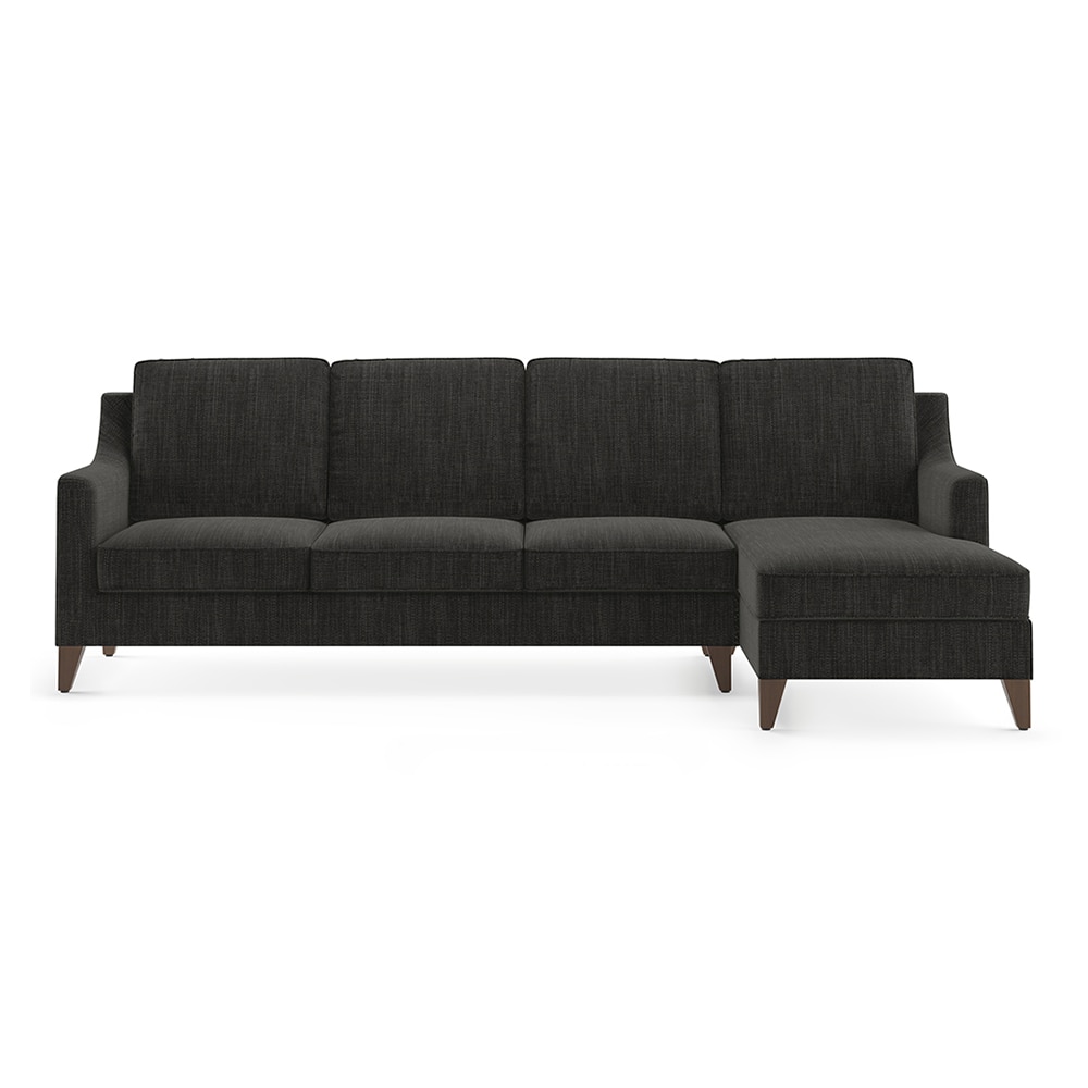 Abbey Sectional Sofa (Colour : Graphite Grey, Cushion : Hard, Seater : Right Aligned 3 Seater + Right Aligned Chaise) - Urban Ladder